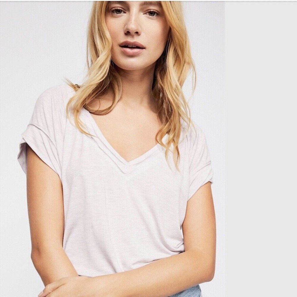 Free People We The Free Voyage Tee Shirt Top (Lilac)